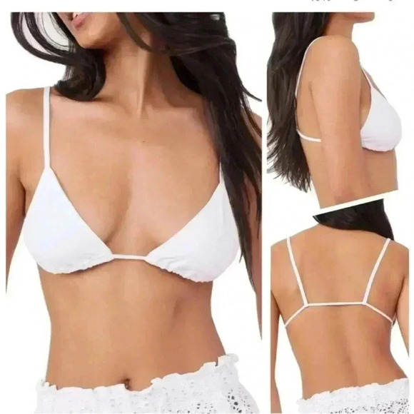 Free People Sammi Triangle Bra White/Blanc M-L/ M-G NWT 🙌🏻✨⏰💭🤝⌛️ - Picture 9 of 16